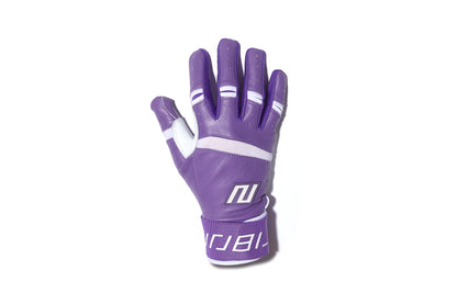 Long Cuff Batting Gloves - Purple/White