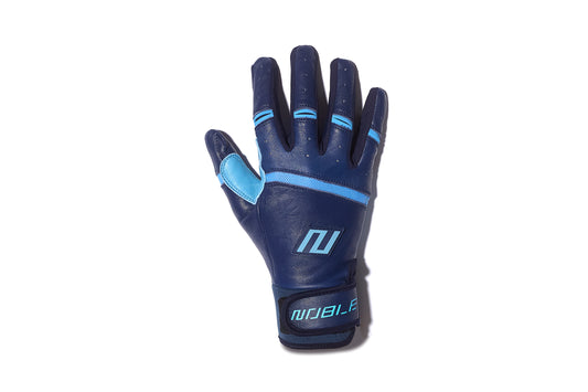 Short Cuff Batting Gloves - Navy/Carolina Blue