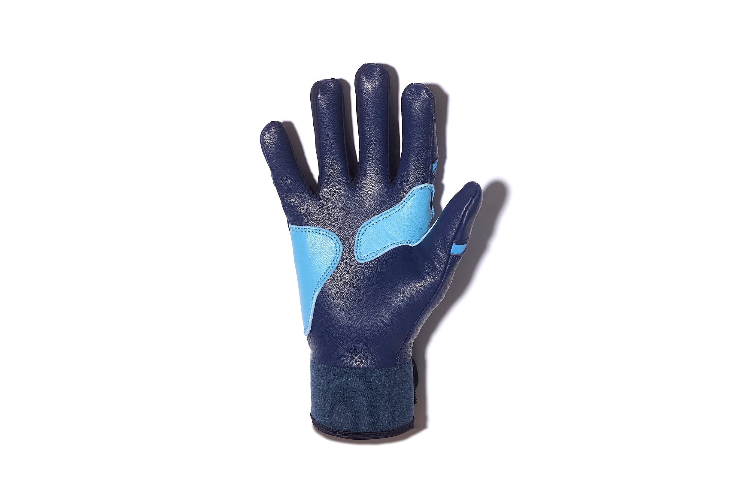 Short Cuff Batting Gloves - Navy/Carolina Blue